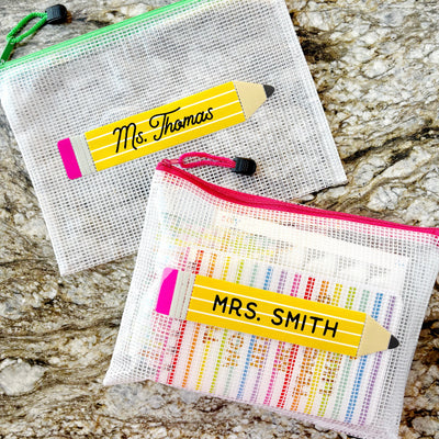 Personalized Teacher Mesh Pouch