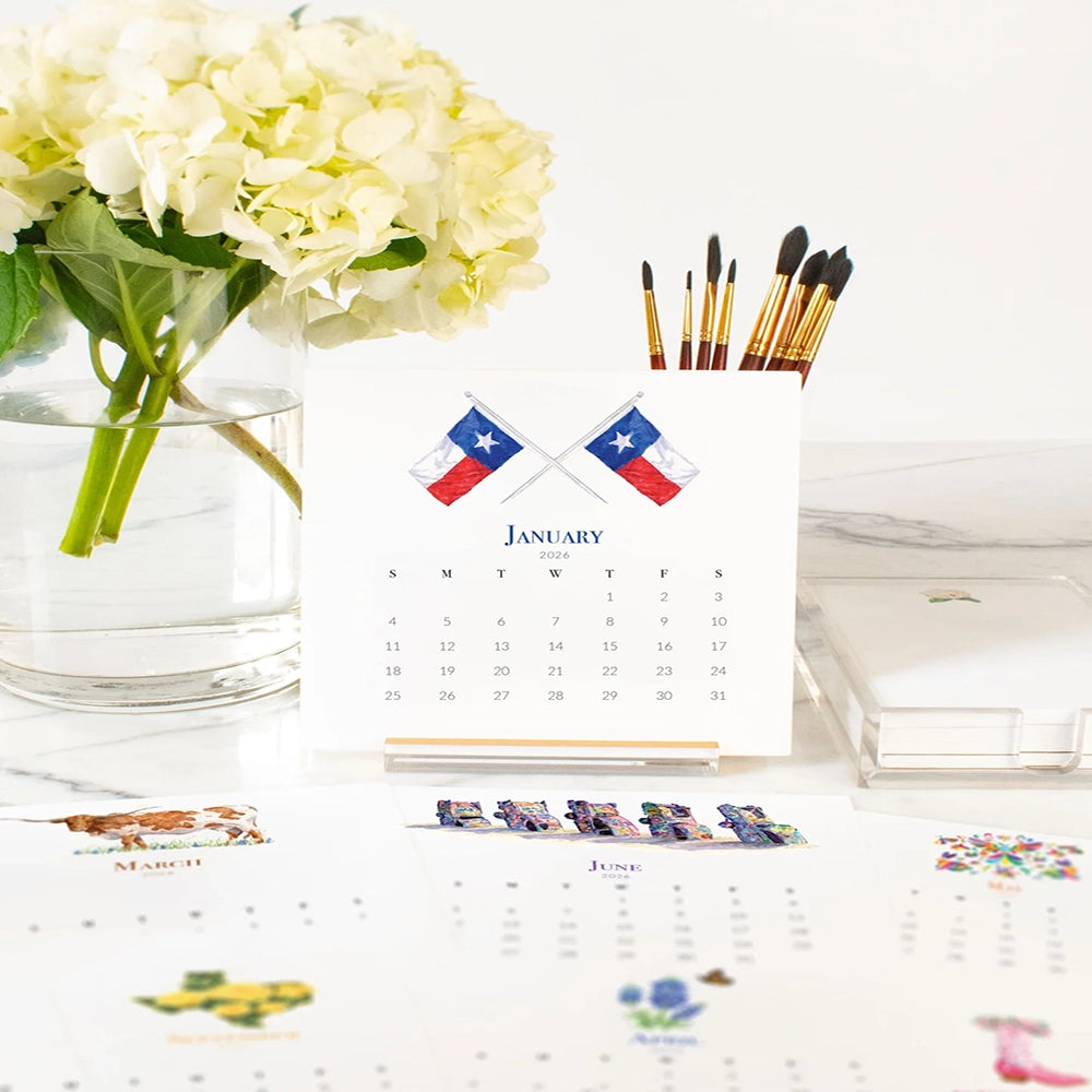 2026 Desktop Calendar Refill - Texas Edition