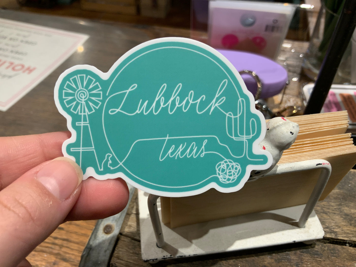 Lubbock Outline Waterproof Sticker