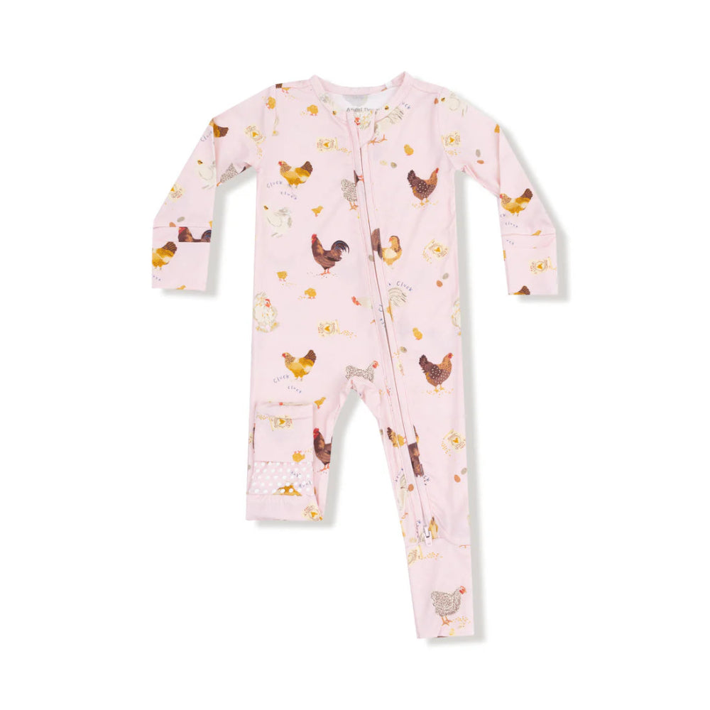 Collector Chickens Zipper Romper (Pink)