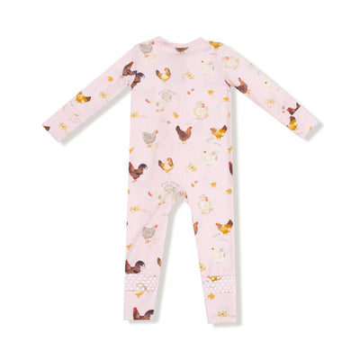 Collector Chickens Zipper Romper (Pink)