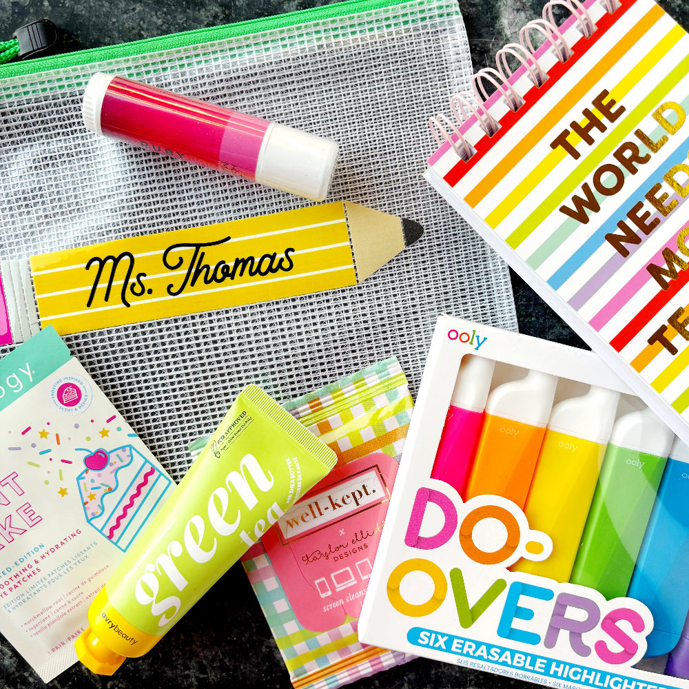 Personalized Teacher Mesh Pouch Luxe Gift Set