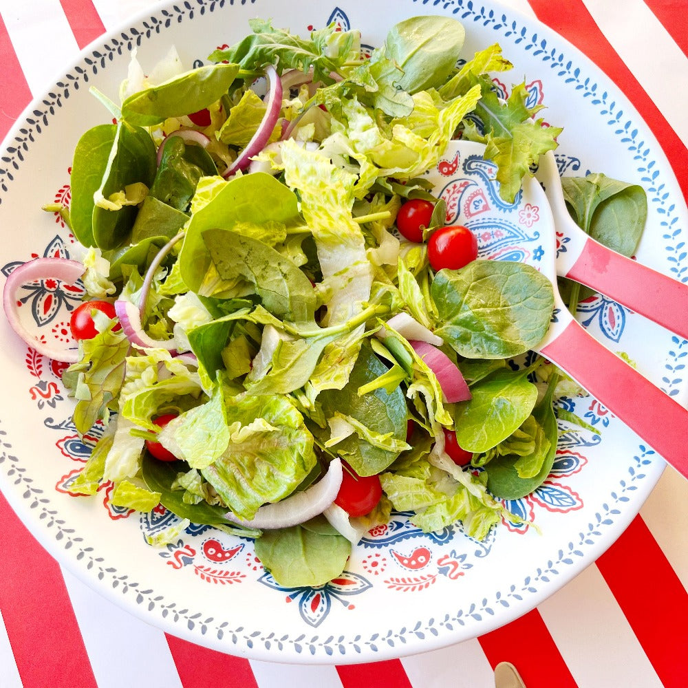 American Holiday Salad Bowl with Servers