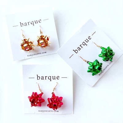 Holiday Gift Ribbon Earrings