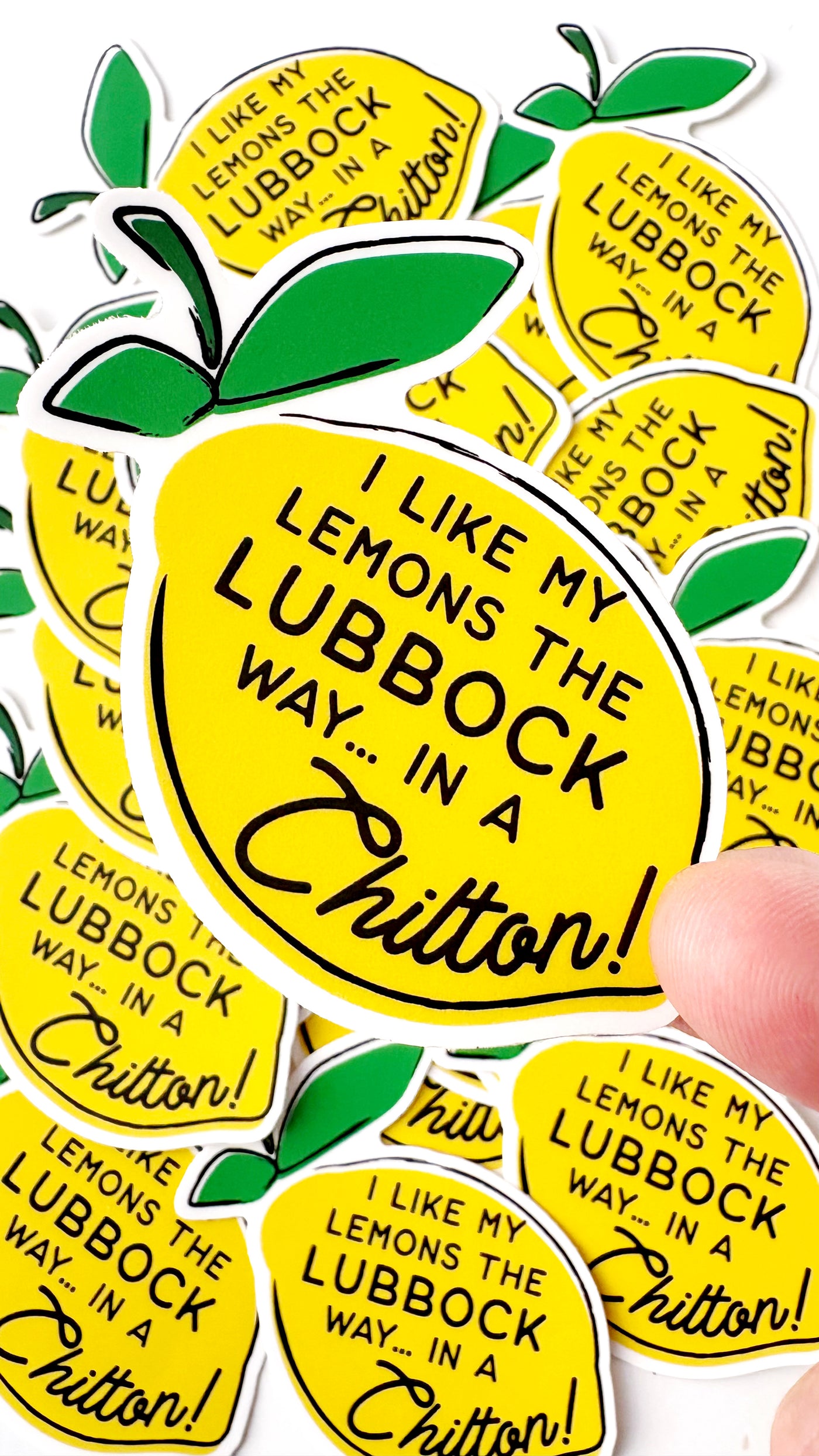 I Like My Lemons the Lubbock Way Waterproof Sticker