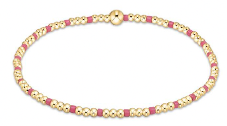 egirl Hope Sincerity Pattern 2mm Bead Bracelet - Bright Pink