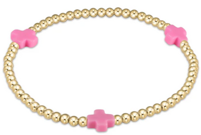 egirl Signature Cross Gold Pattern 3mm Bead Bracelet