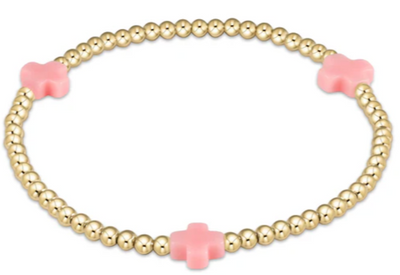 egirl Signature Cross Gold Pattern 3mm Bead Bracelet