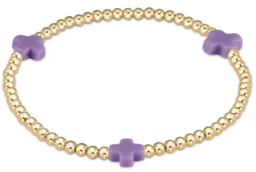 egirl Signature Cross Gold Pattern 3mm Bead Bracelet