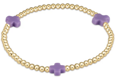 egirl Signature Cross Gold Pattern 3mm Bead Bracelet
