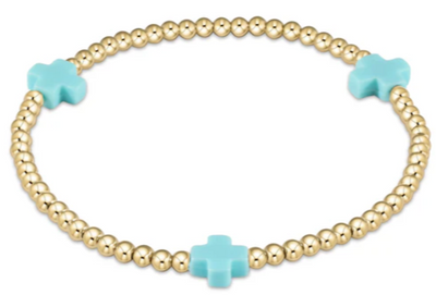 egirl Signature Cross Gold Pattern 3mm Bead Bracelet