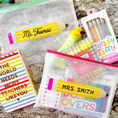 Personalized Teacher Mesh Pouch