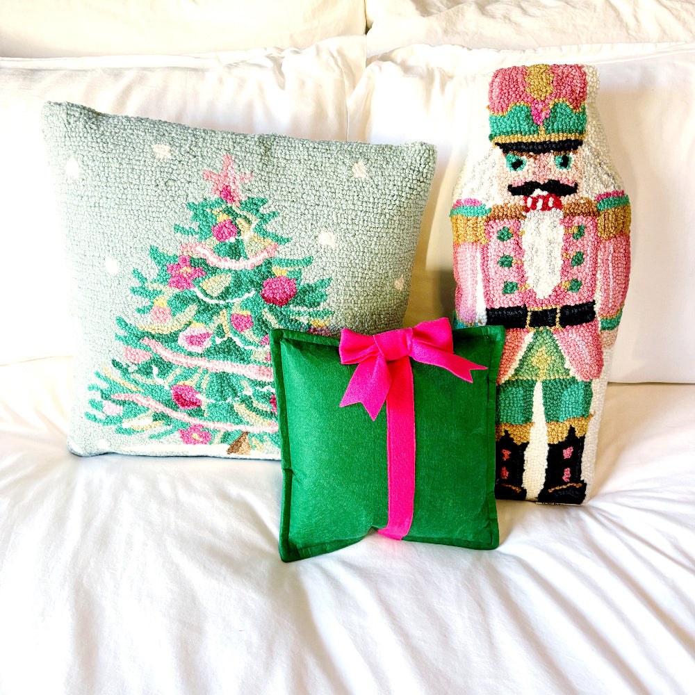 Pink Nutcracker Christmas Pillows