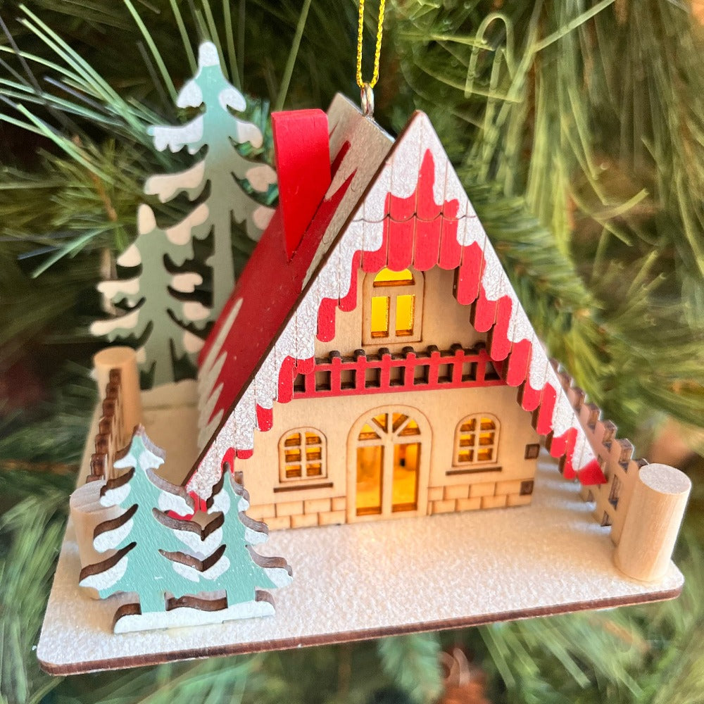 Scandinavian Light-up Lodge Ornament