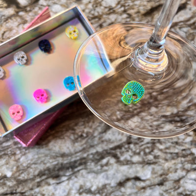 Glitter Skulls Cheers Charms