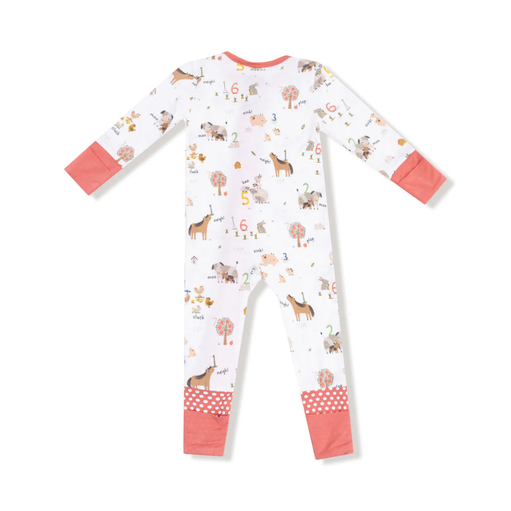 Farm Sounds Zipper Romper