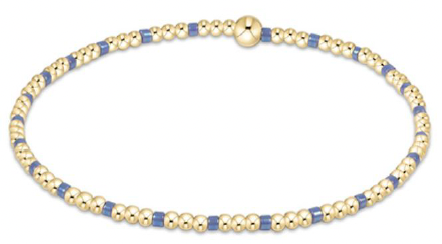 egirl Hope Sincerity Pattern 2mm Bead Bracelet - Bright Blue
