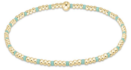 egirl Hope Sincerity Pattern 2mm Bead Bracelet - Mint