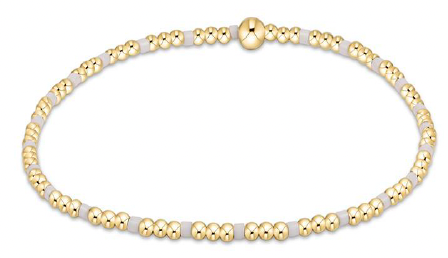 egirl Hope Sincerity Pattern 2mm Bead Bracelet - White