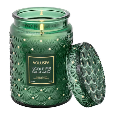 Noble Fir Garland Candles