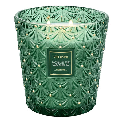 Noble Fir Garland Candles