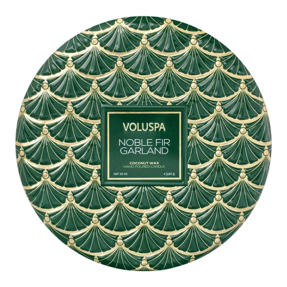 Noble Fir Garland Candles