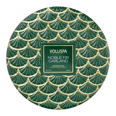 Noble Fir Garland Candles