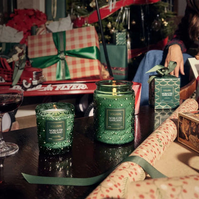 Noble Fir Garland Candles