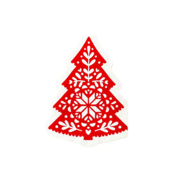 Nordic Christmas Tree Shaped Paper Dinner Napkin