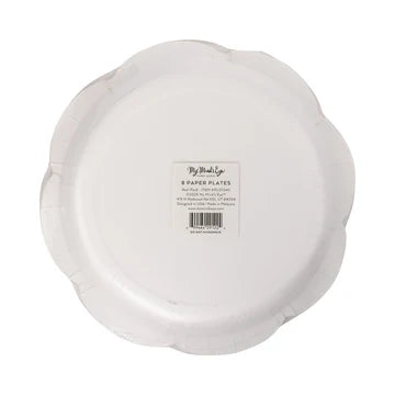 Red Christmas Round Scalloped Plate