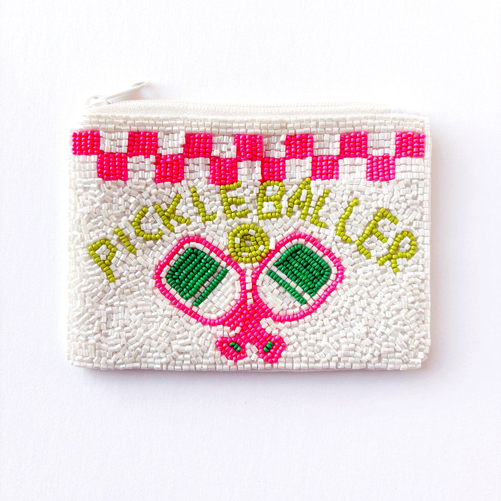 Pickleballer Beaded Coin Bag