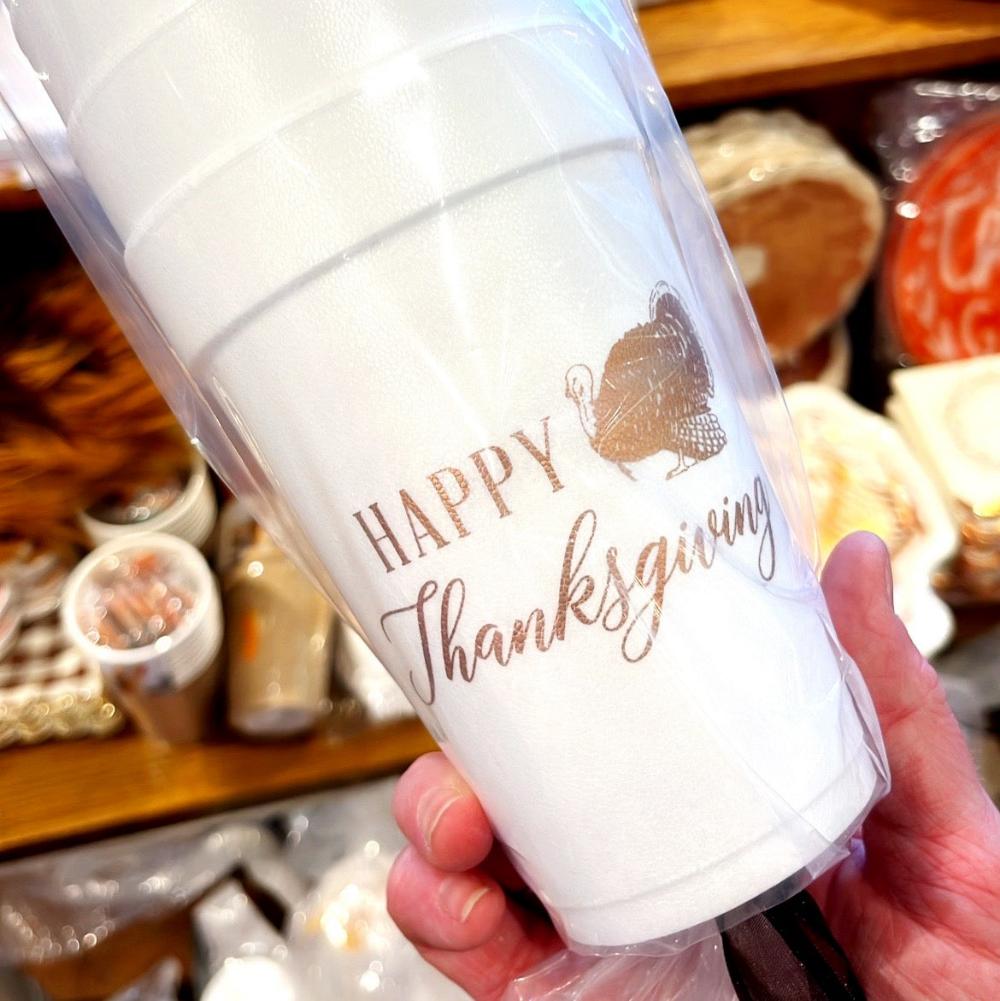 Happy Thanksgiving Foam Cups