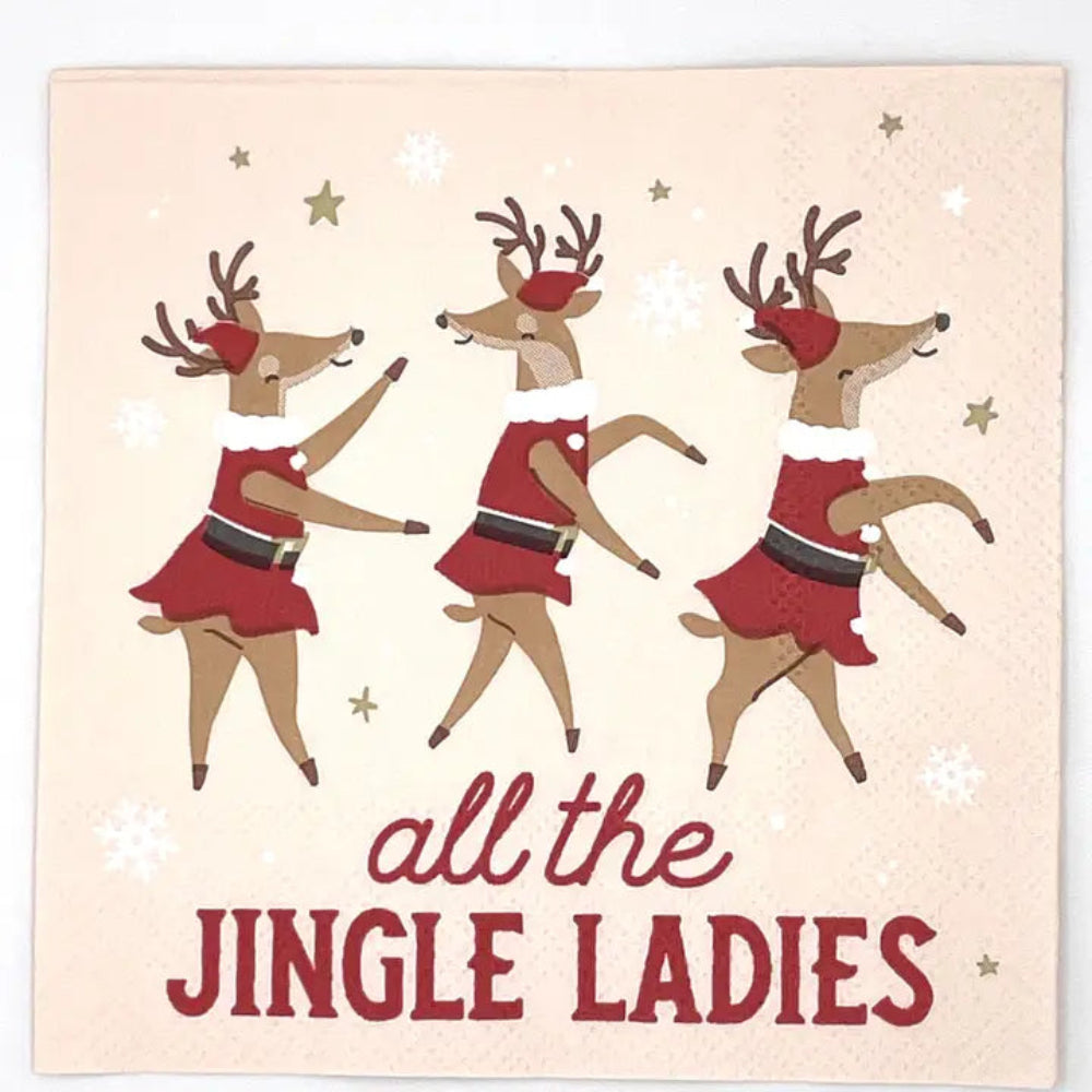 Jingle Ladies Funny Christmas Cocktail Napkins