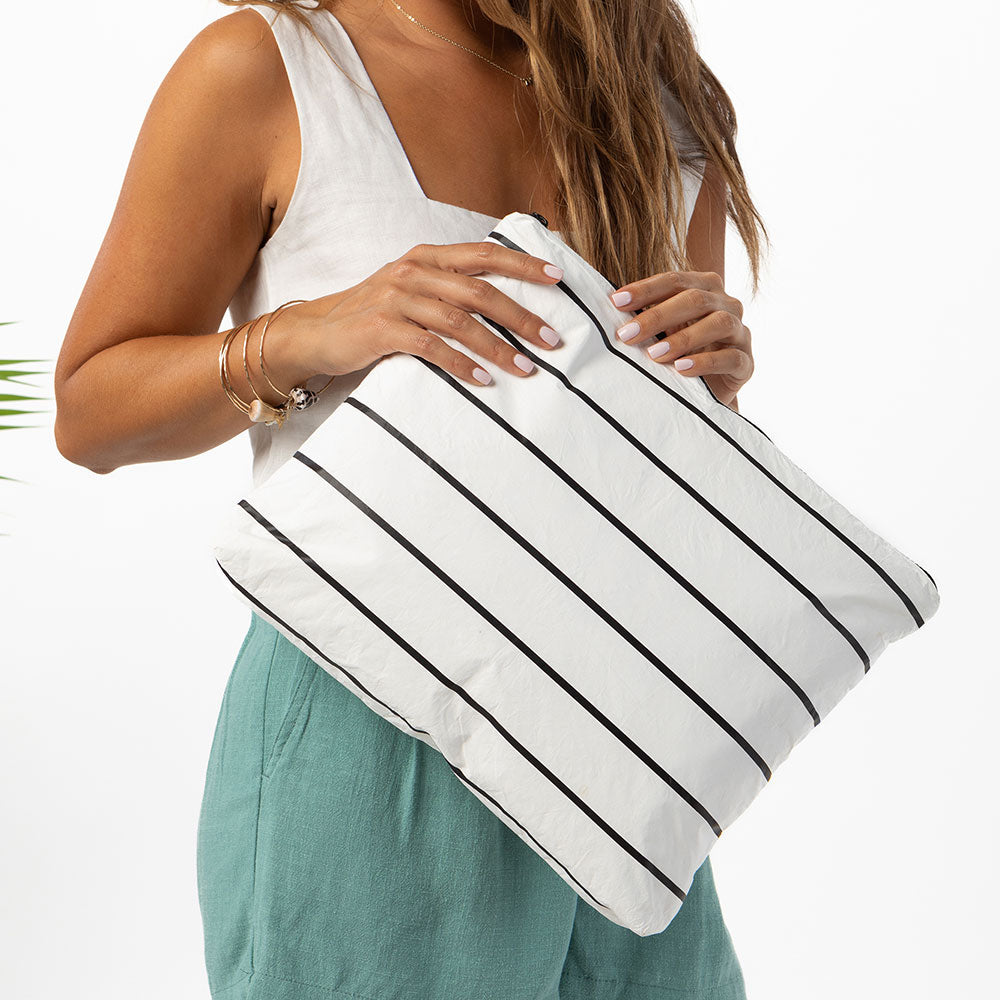 White & Black Pinstripe Aloha Collection
