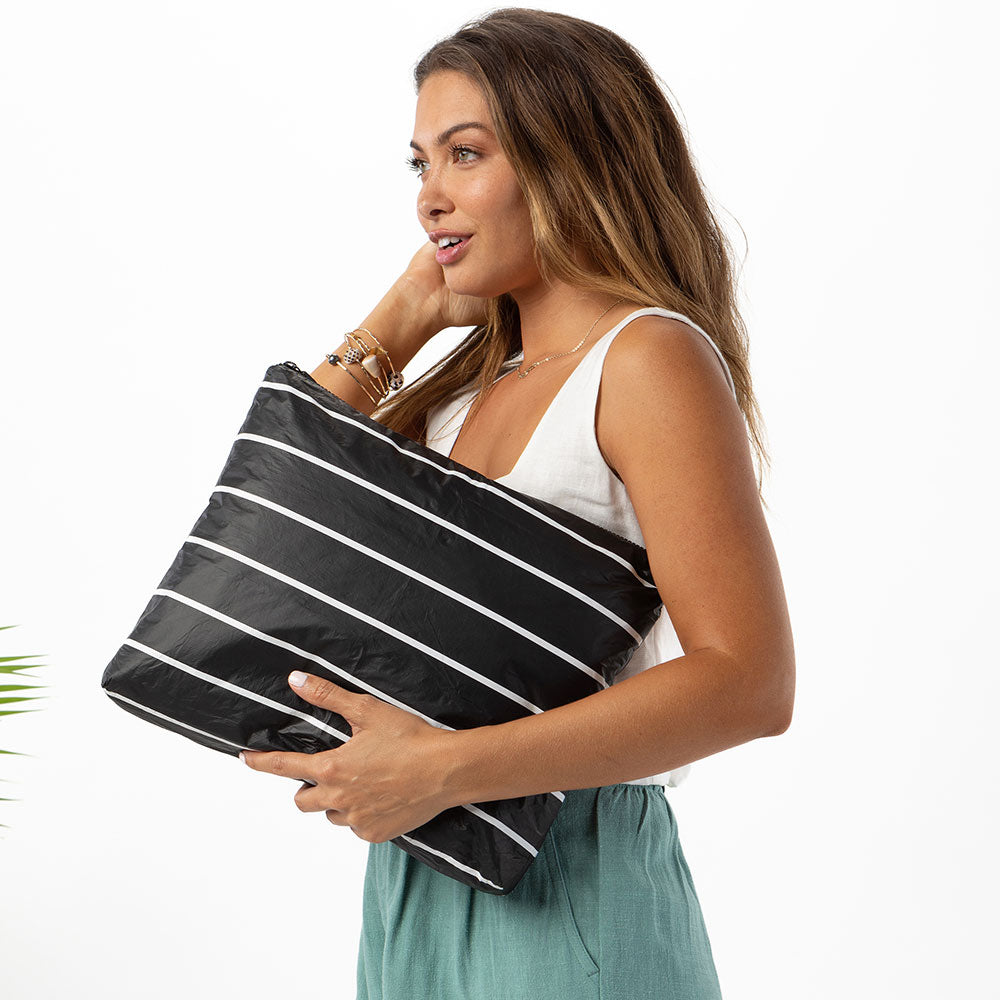White & Black Pinstripe Aloha Collection