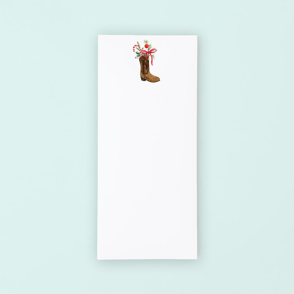 Christmas Cowboy Boot List Pad