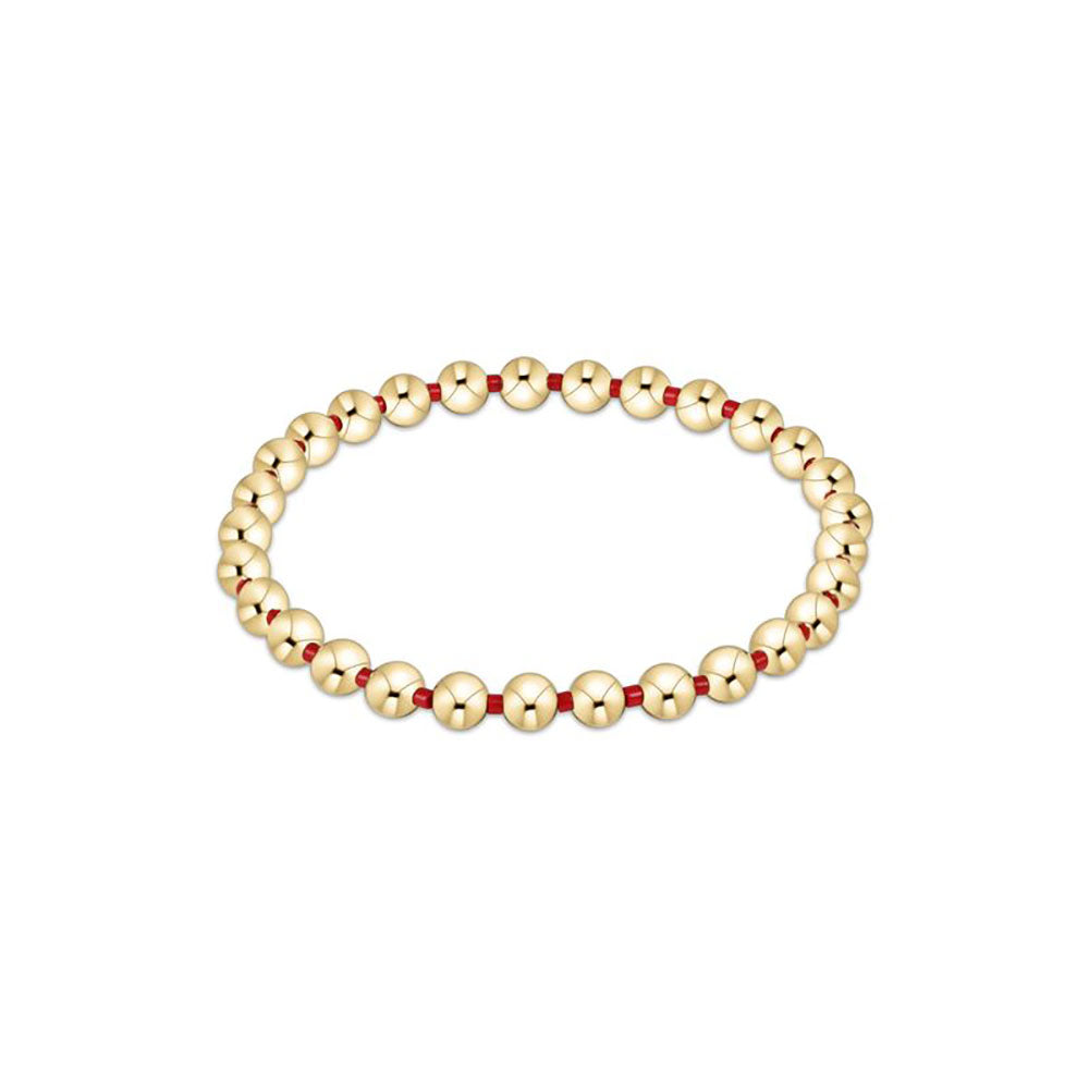 Gameday Hope Grateful 5mm Bead Bracelet - Bright Red