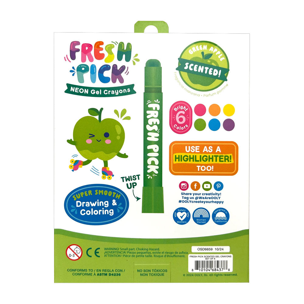 Fresh Pick Apple Scented Neon Gel Crayons