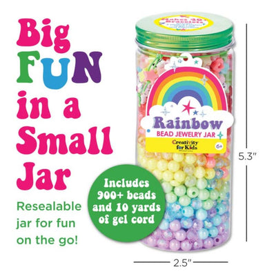 Bead Jewelry Jar Rainbow - Diy Bracelet Craft Kit For Kids