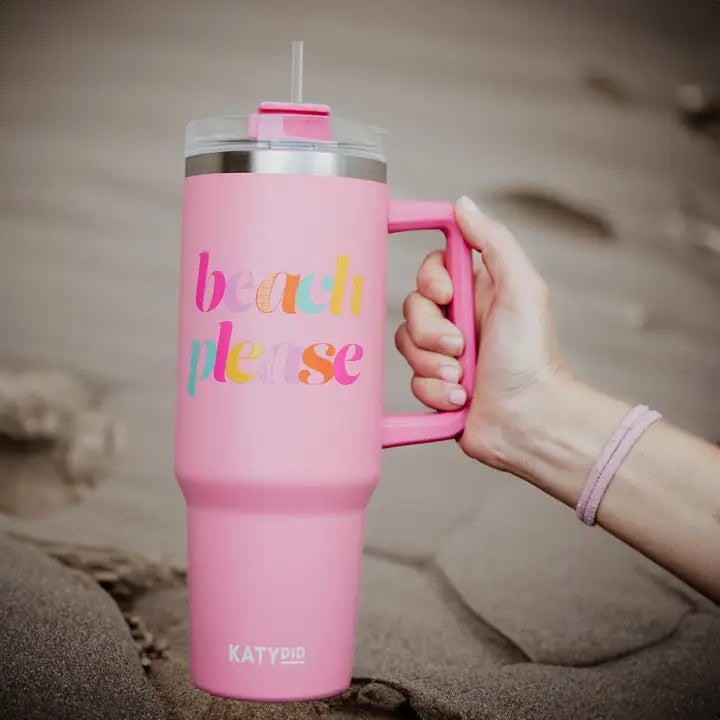 Pink Beach Please Tumbler - 40 oz