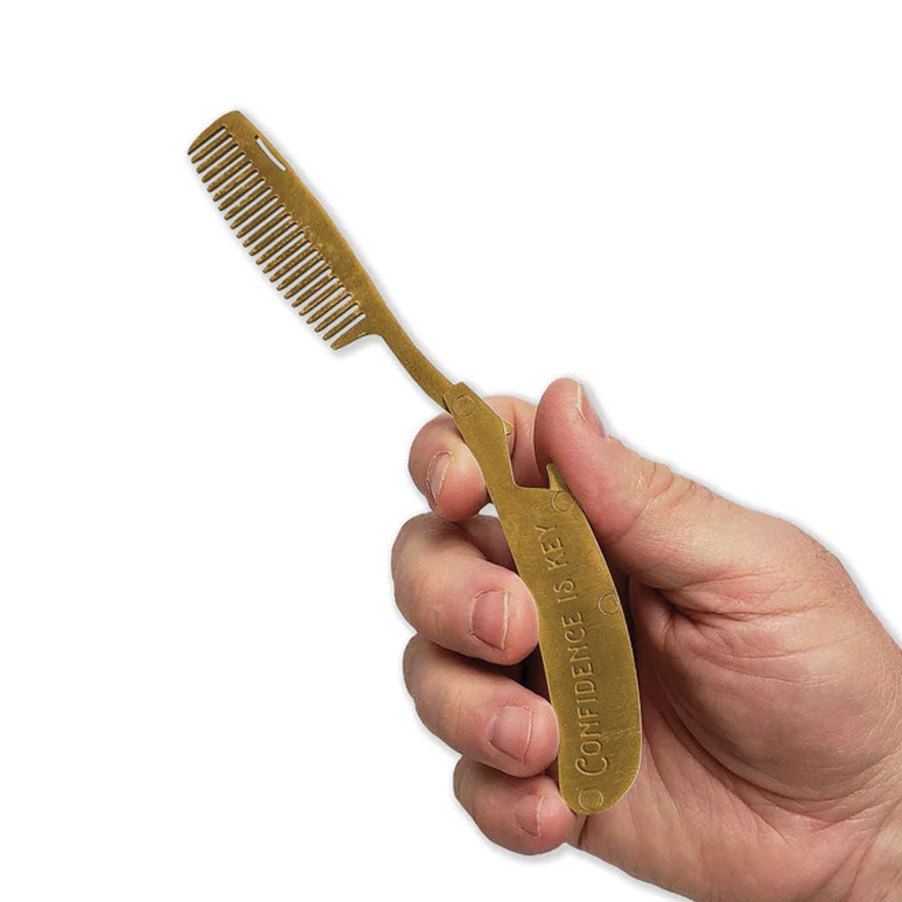 Beard Comb (Brass Plated)