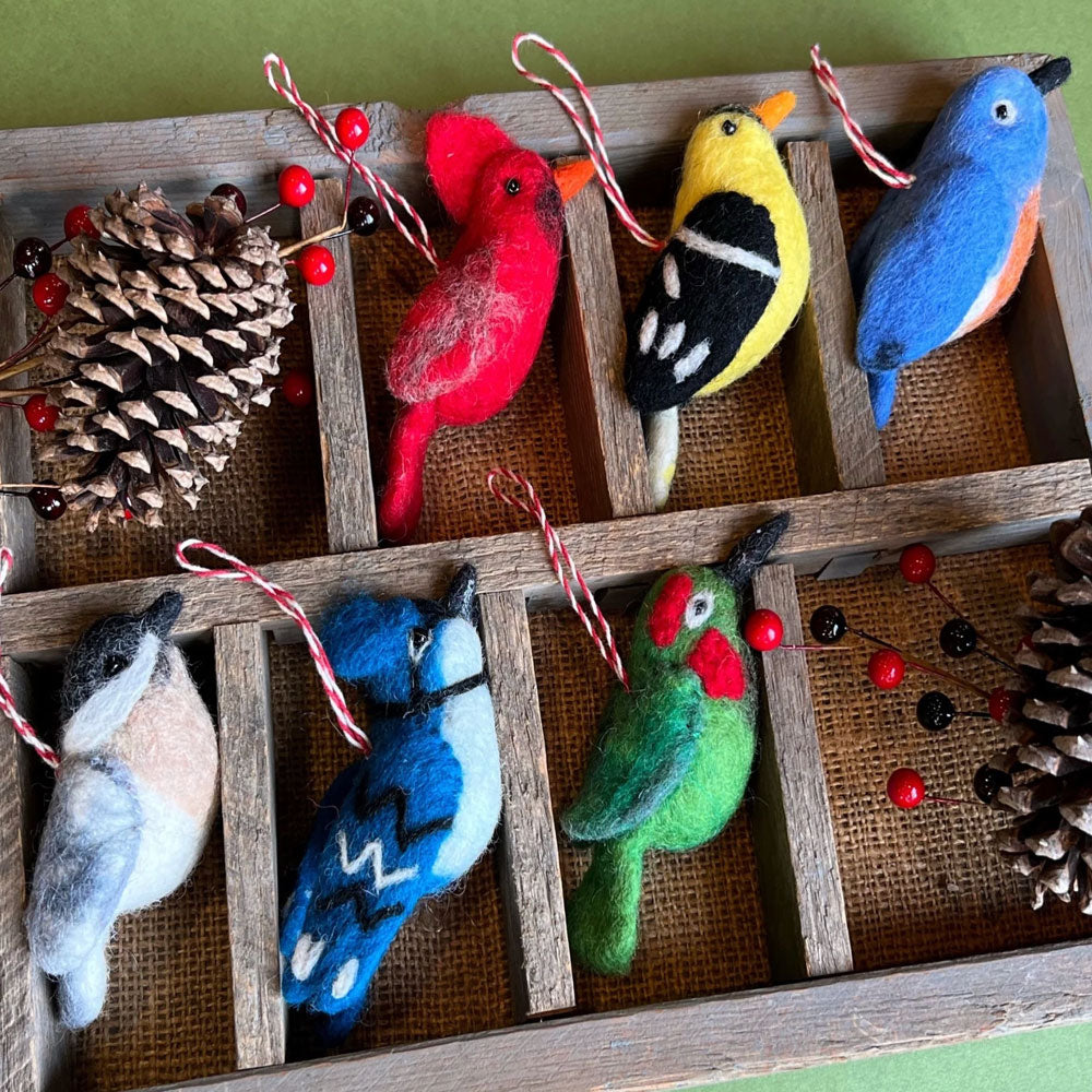 Bird Wool Ornaments
