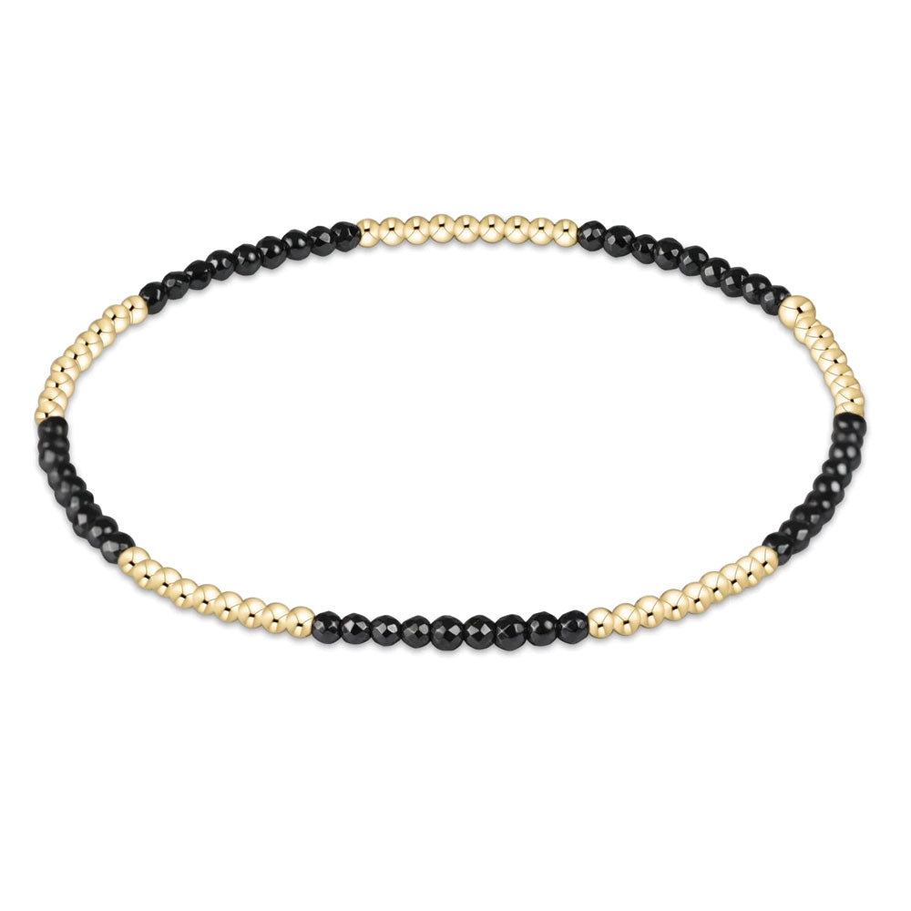 Blissful Pattern 2mm Bead Bracelet - Faceted Hematite