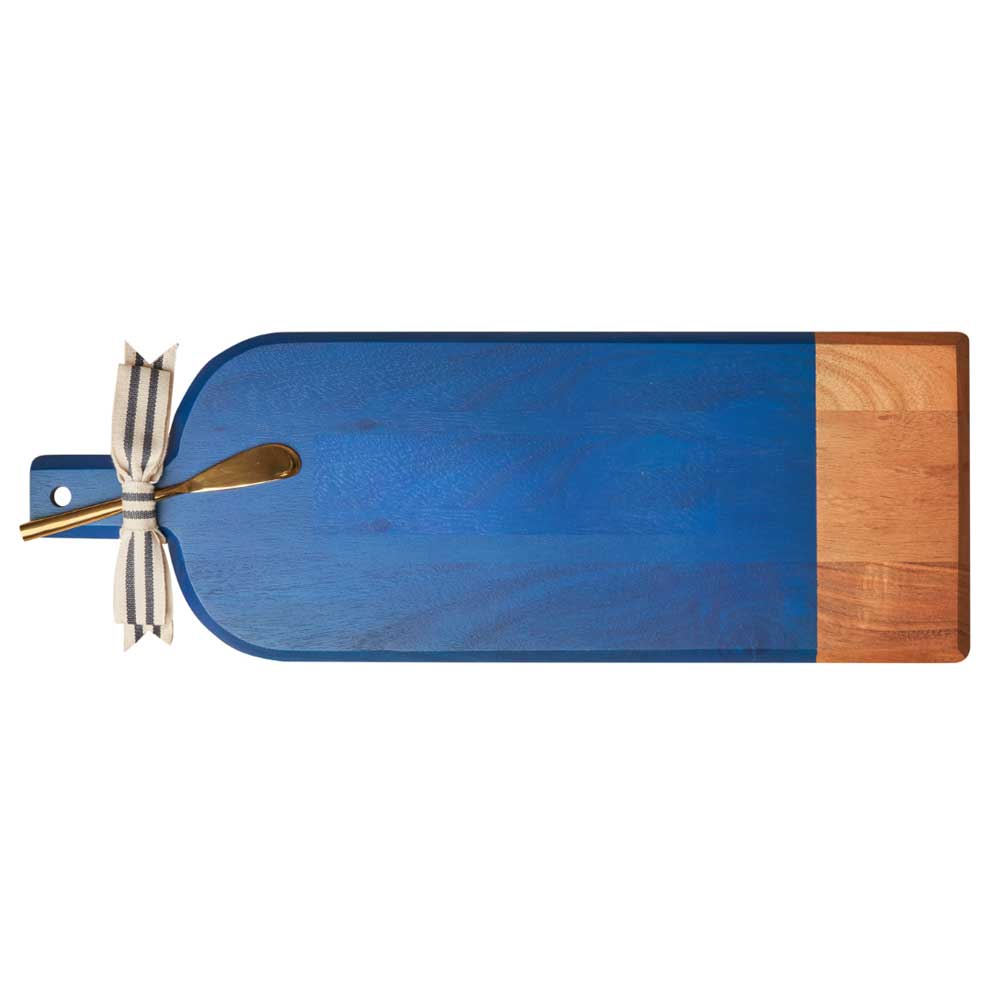 Blue Acacia Bevel Board w/ Gold Spreader