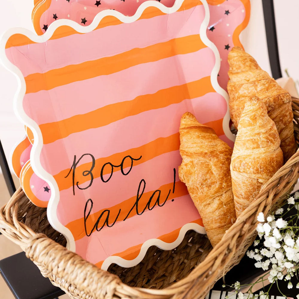 Pink & Orange Boo La La Paper Plate