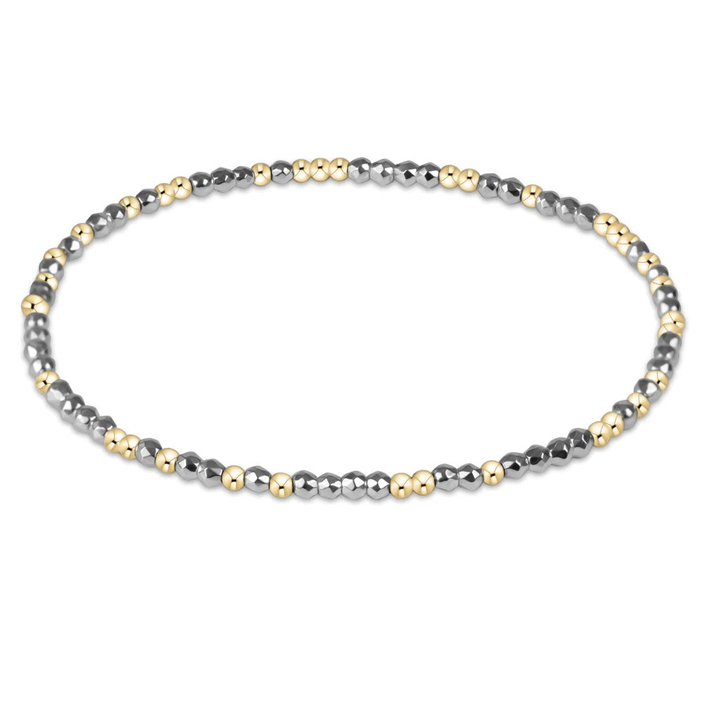 Hope Unwritten Bright Silver Faceted Hematite 2mm Bead Bracelet