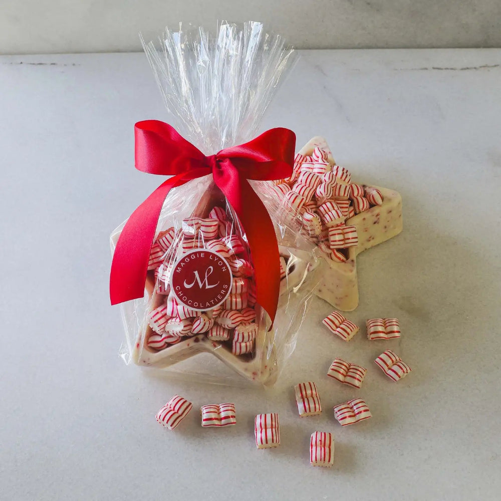 White Chocolate Peppermint Star Box with Peppermint Gems