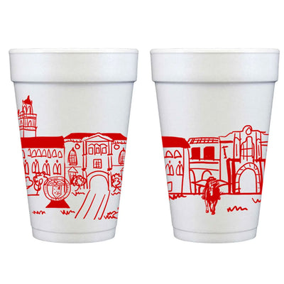 Texas Tech Campus Skyline Foam Cups