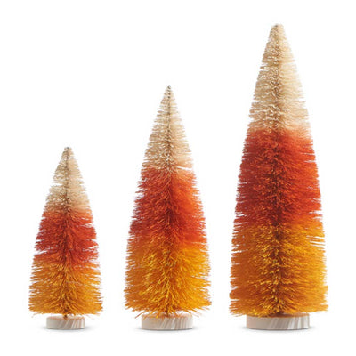 15" Candy Corn Bottle Brush Trees (set of 3)