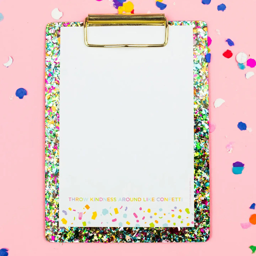 Mini Colorful Confetti Clipboard with Notepad